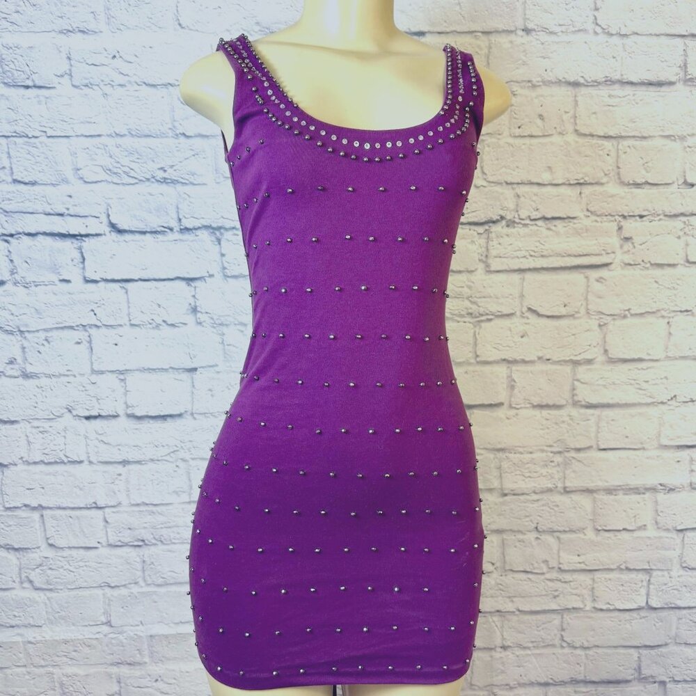 Armani Exchange Purple Studded Bodycon Dress XS